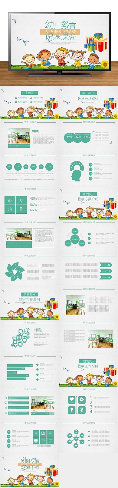 儿童成长行业教师说课课件PPT
