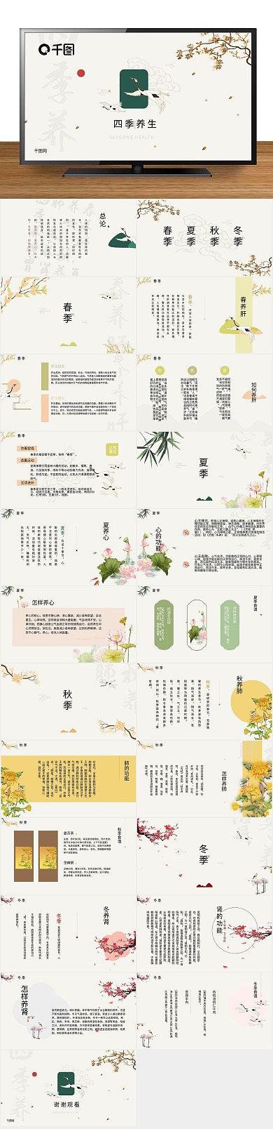 培训公益四季养生中医课件PPT
