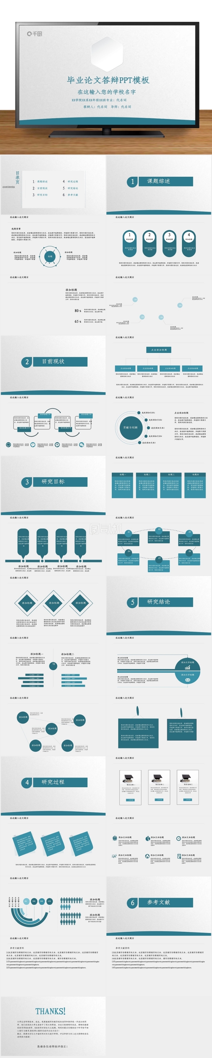 簡(jiǎn)潔完整實(shí)用型畢業(yè)論文答辯PPT模板