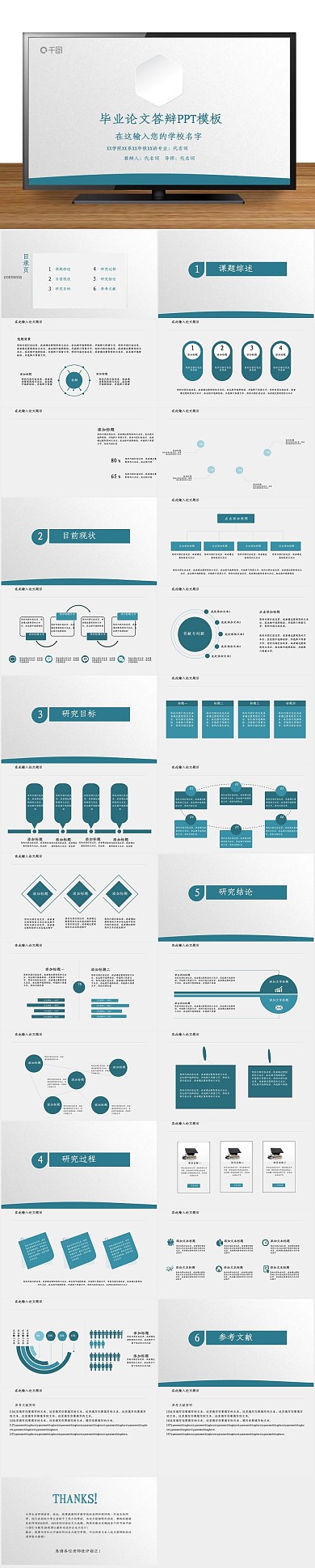 课题汇报实用型毕业论文答辩PPT
