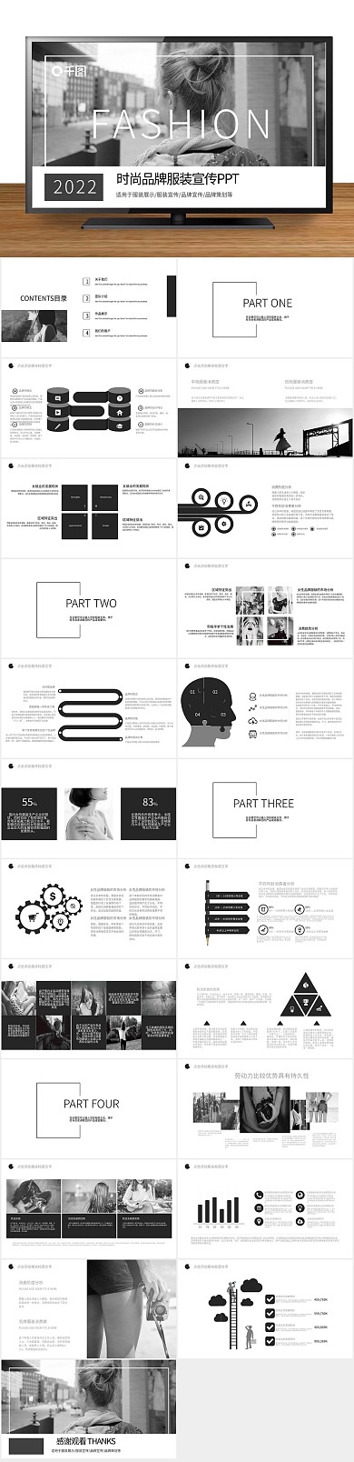 计划书时尚时尚品牌服装宣传PPT范本
