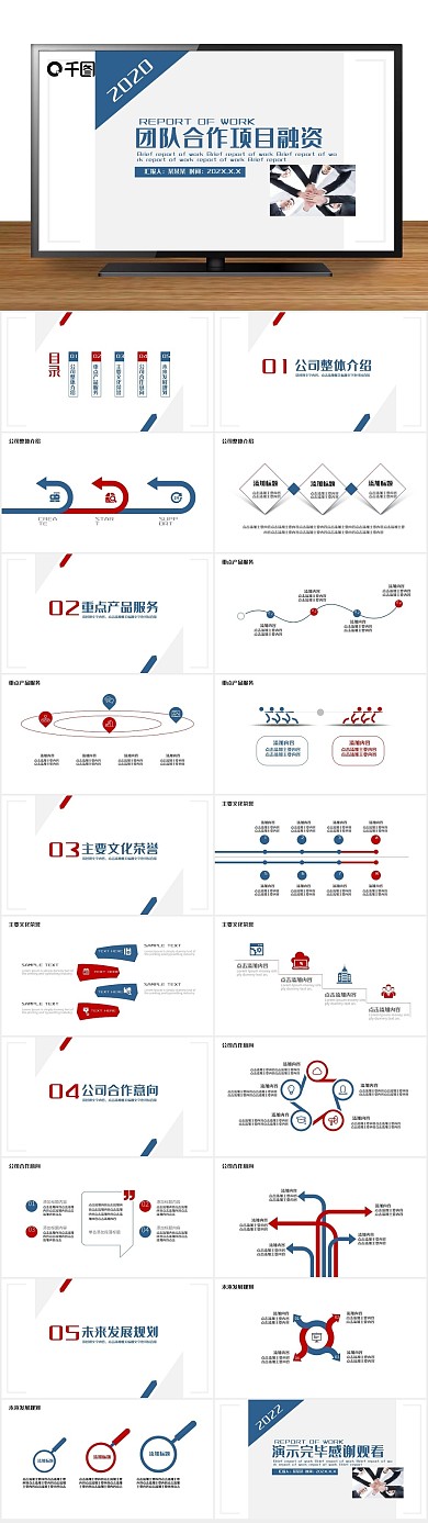 商业计划书团队合作项目融资PPT
