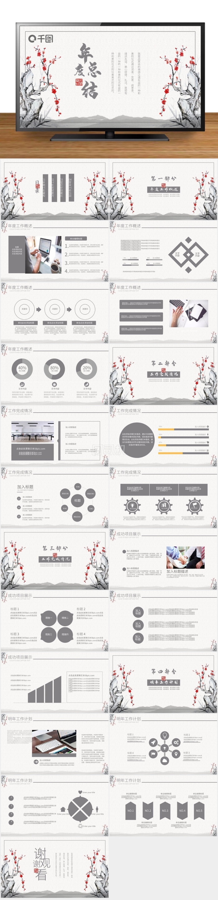 簡(jiǎn)約復(fù)古風(fēng)年度工作匯報(bào)商務(wù)通用PPT模板