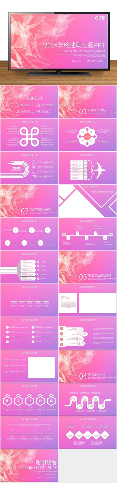 创意商业年终述职汇报通用PPT
