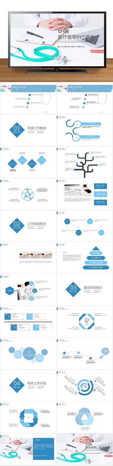模版医疗器械总结汇报计划宣传PPT
