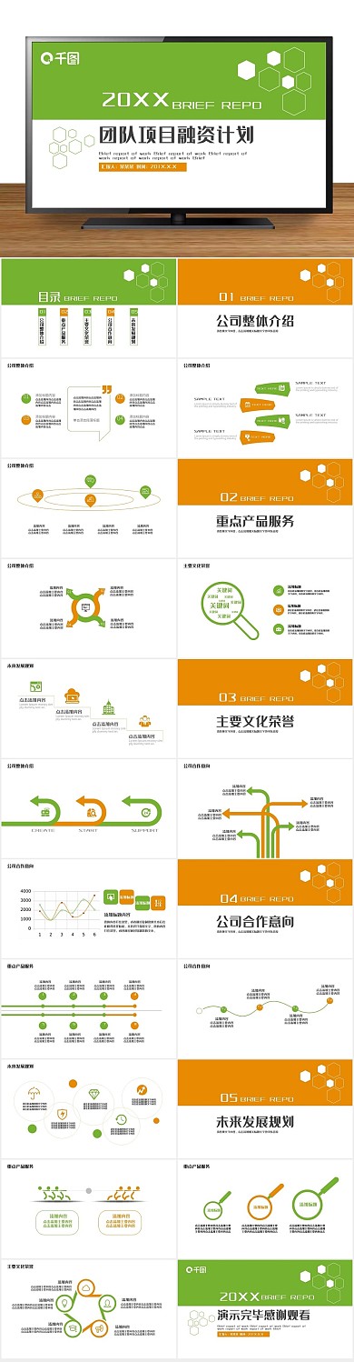 商业计划书团队项目融资计划PPT
