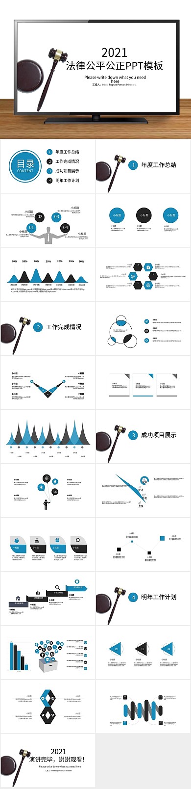 模版图表商务法律PPT
