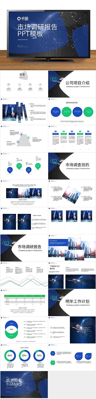 商务工作市场调研报告工作汇报PPT
