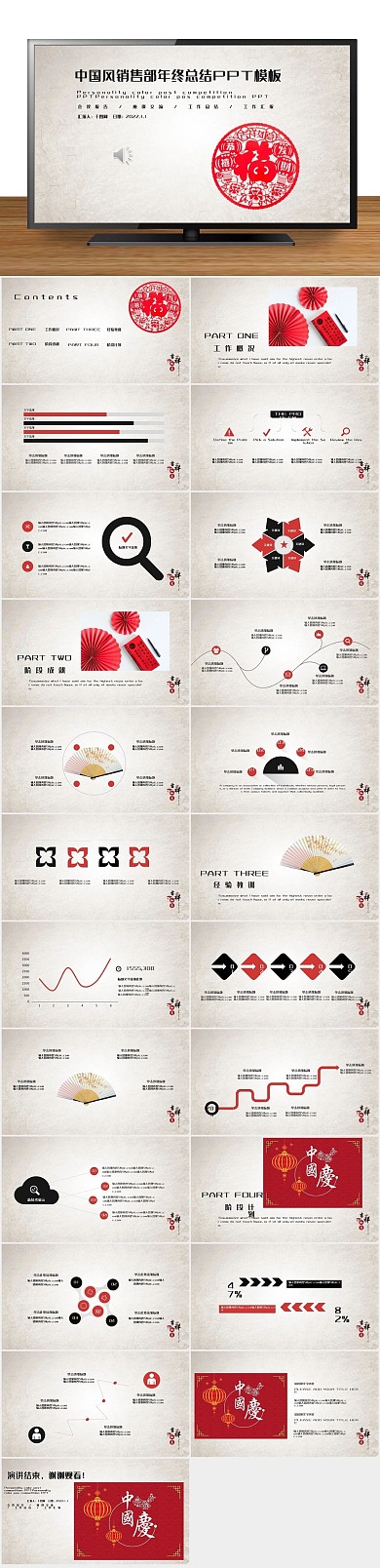 颁奖典礼汇报销售部年终总结PPT

