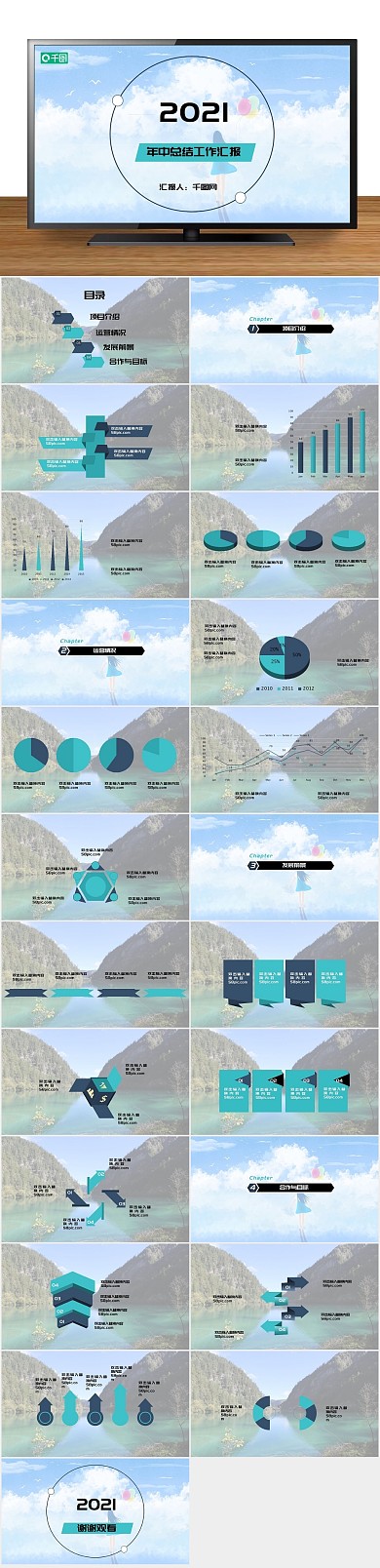 计划报告中工作总结汇报PPT
