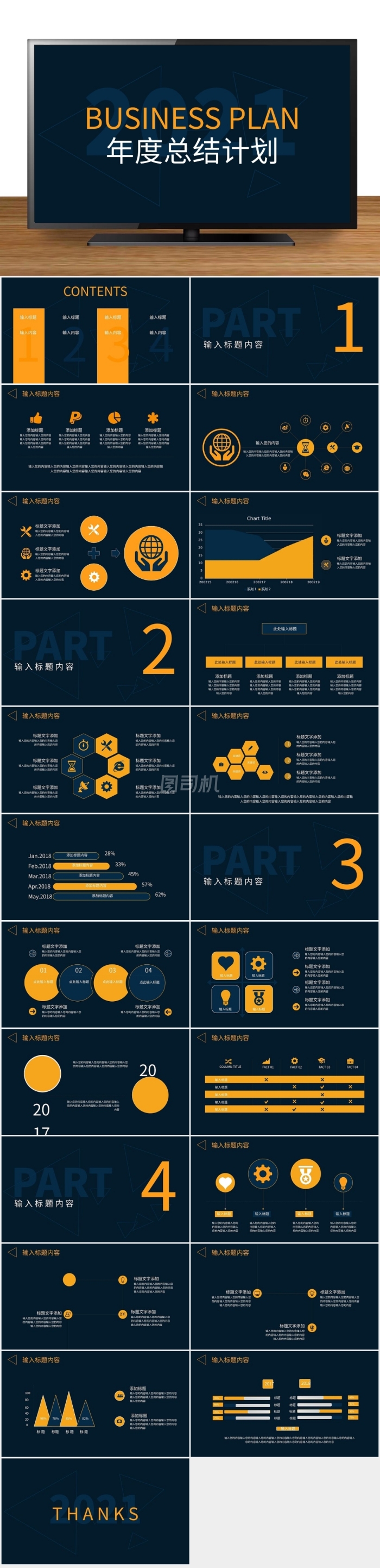 公司年度工作總結及年度計劃ppt模板免費下載