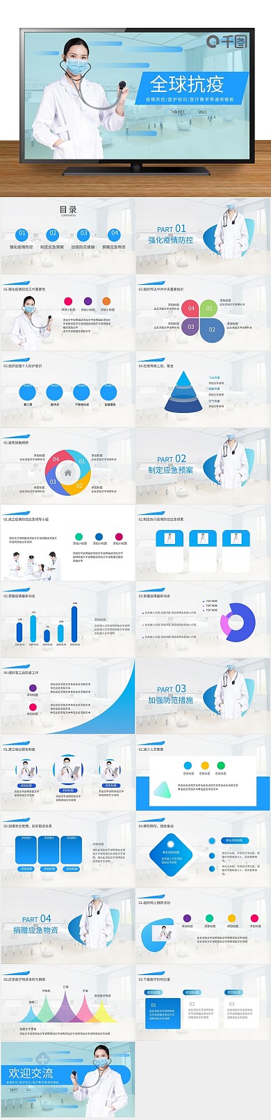 抗疫医护知识医疗教学通用
