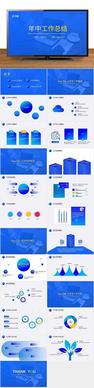 工作汇报总结述职报告年终总结PPT
