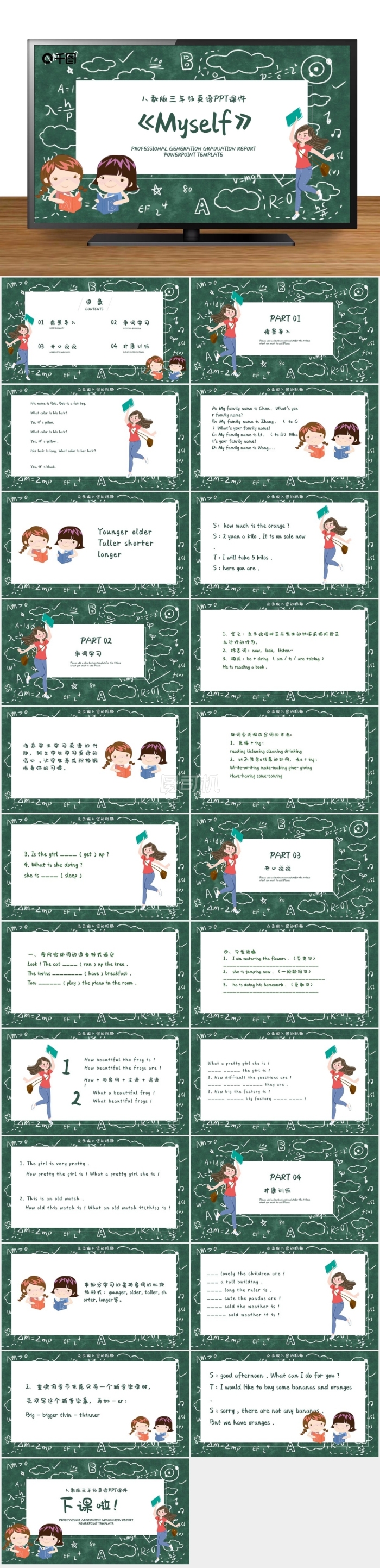 人教版三年級(jí)英語MyselfPPT課件
