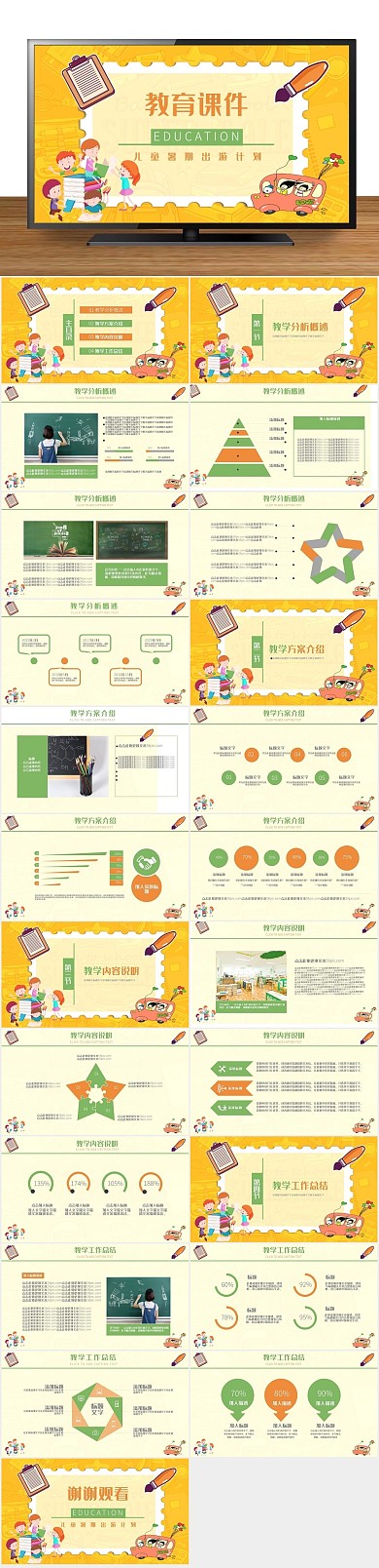 儿童成长教育机构说课课件通用PPT
