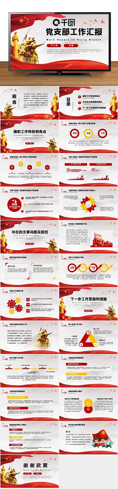 党建总结工作汇报PPT
