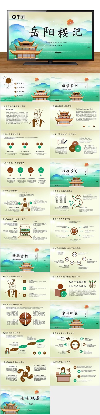 学习教学人教版语文岳阳楼记课件

