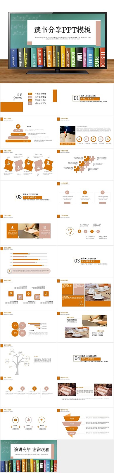 说课汇报读书分享工作汇报PPT
