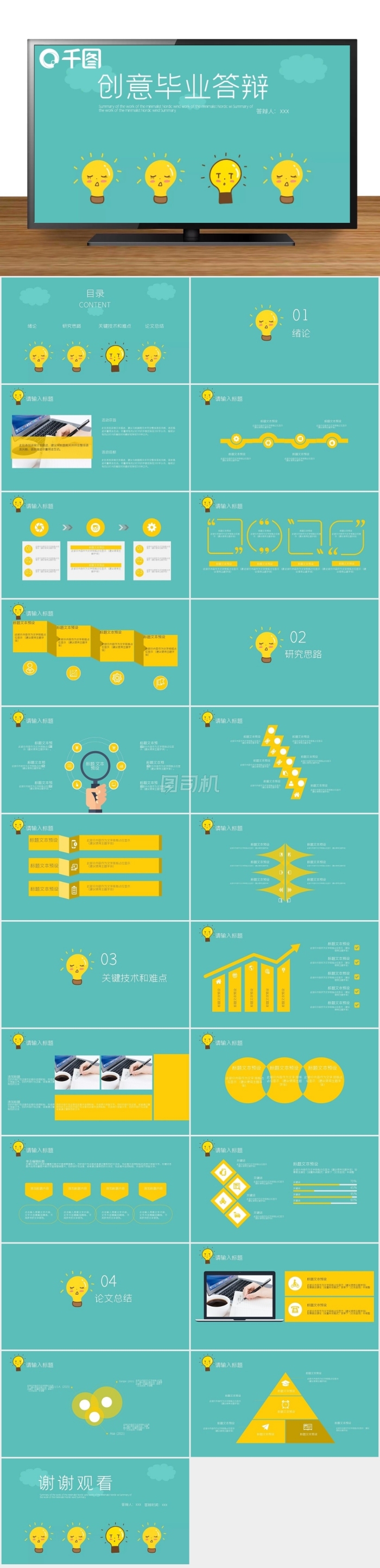 創(chuàng)意畢業(yè)答辯PPT模板