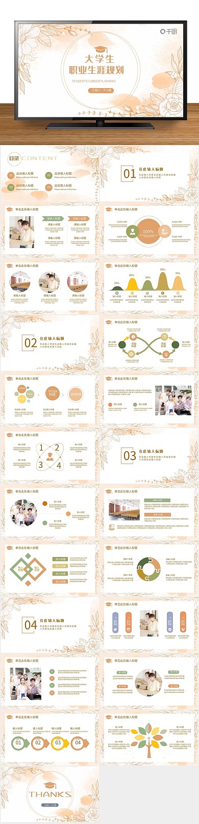 培训清新职业生涯规划PPT

