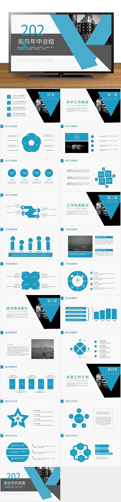 汇报工作汇报风年中工作总结通用PPT
