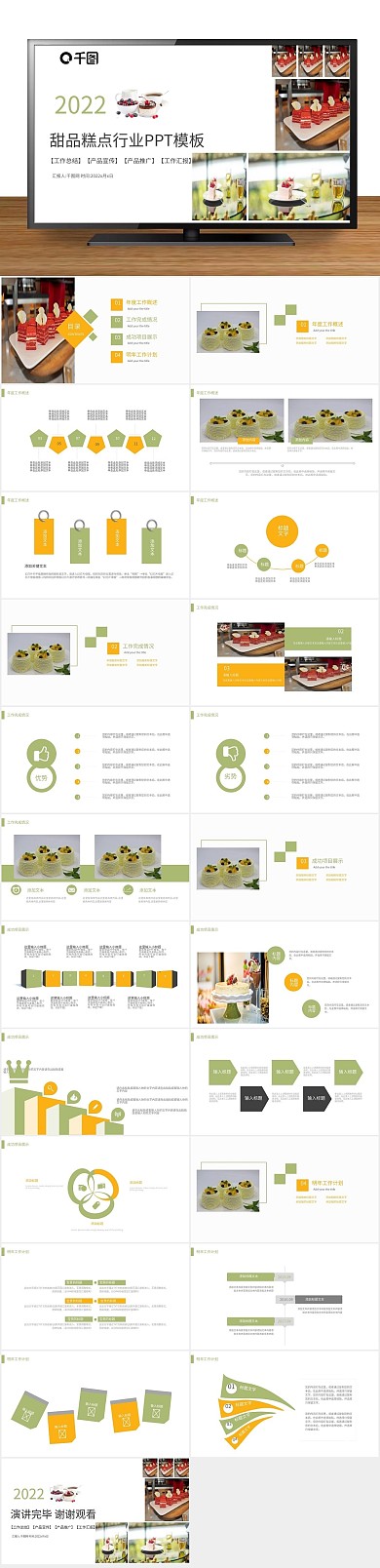 餐饮甜点美食甜品糕点下午茶PPT
