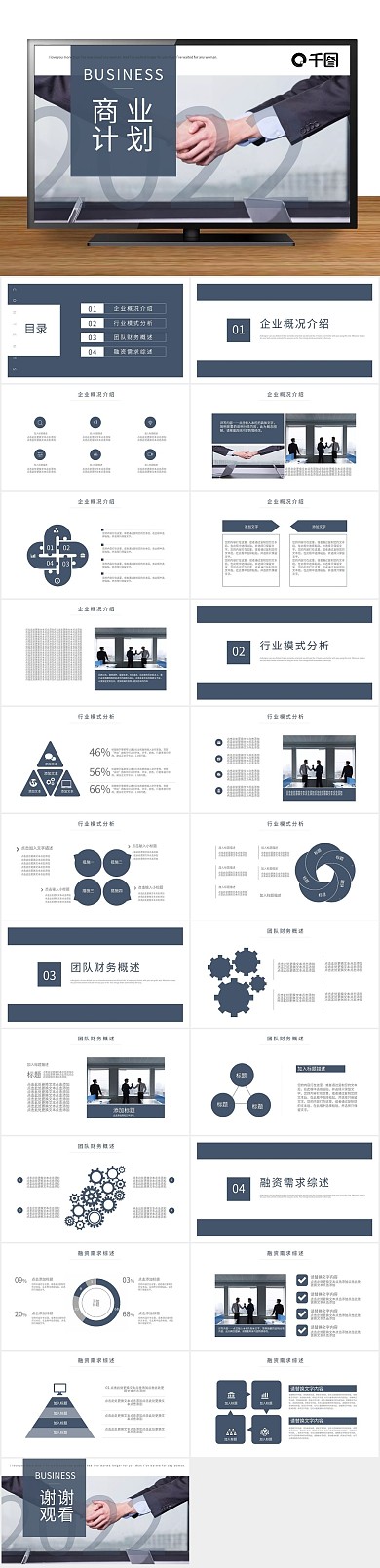 融资计划书通用商业计划策划书PPT

