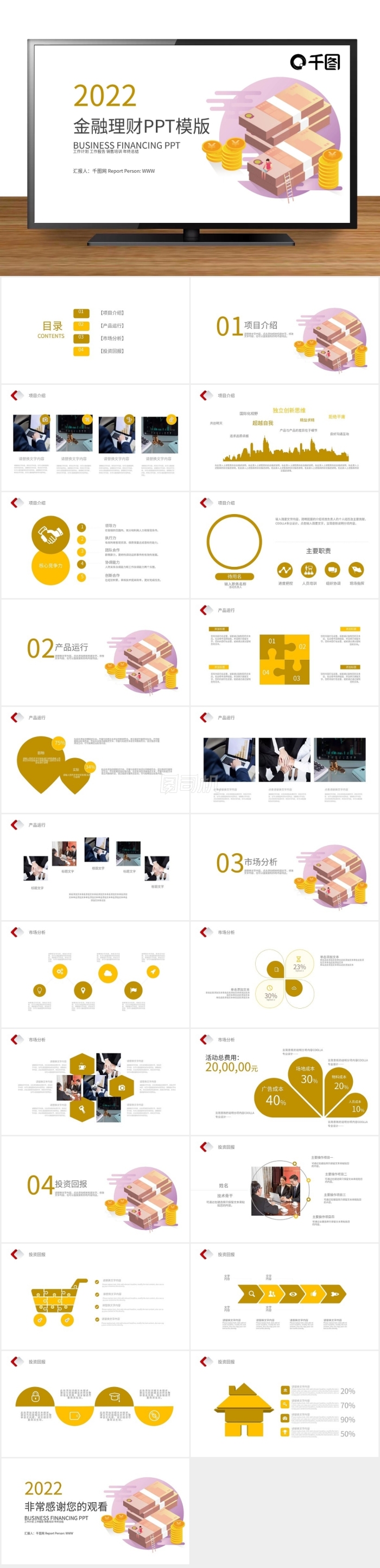金融理財工作總結(jié)計劃PPT模板