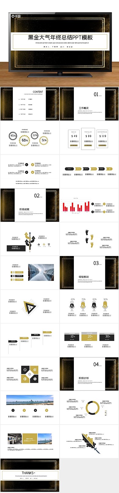 总结工作黑金大气年终总结PPT
