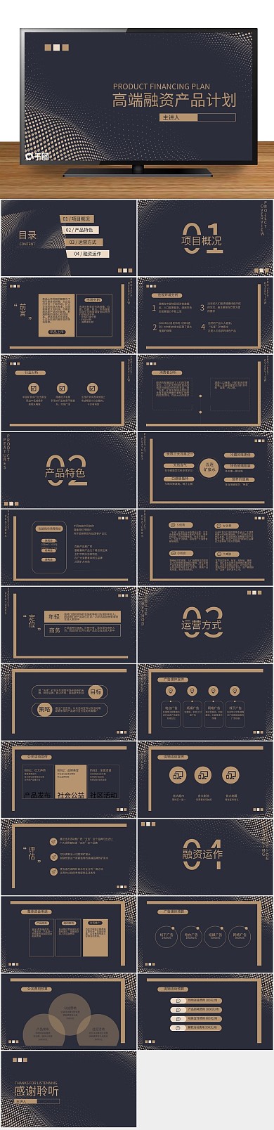 黑金策划大气产品融资商业计划书ppt
