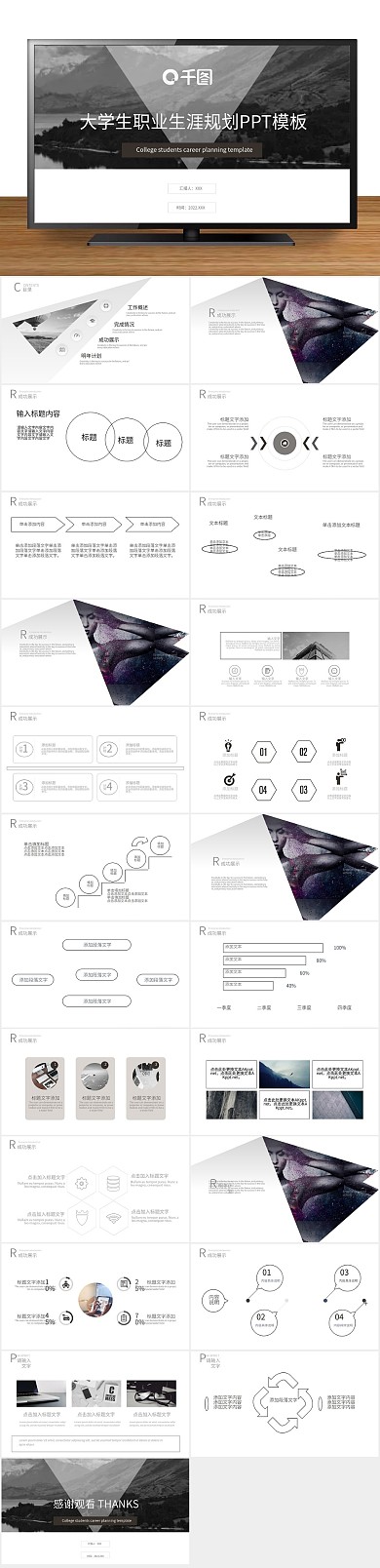 总结创意职业生涯规划PPT
