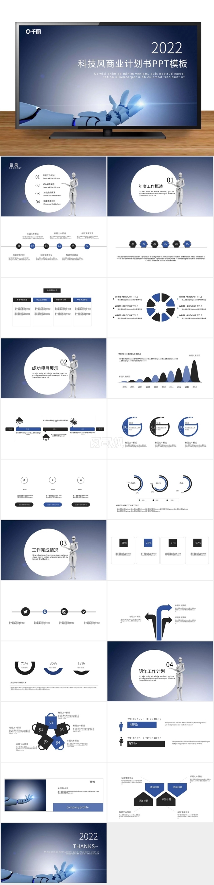 科技風(fēng)商業(yè)計劃書PPT模板