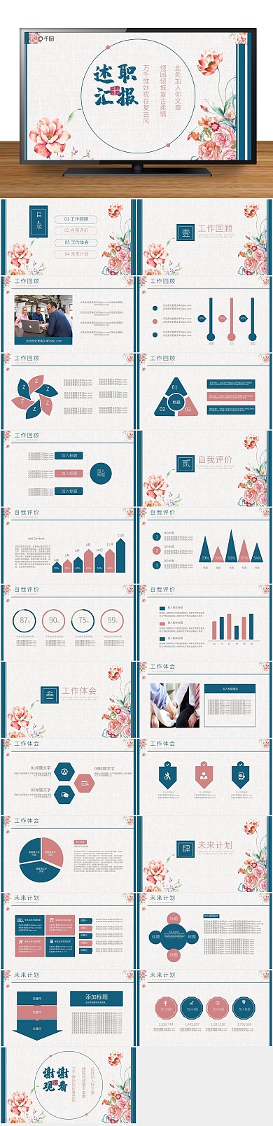 夏季总结员工工作述职汇报通用PPT
