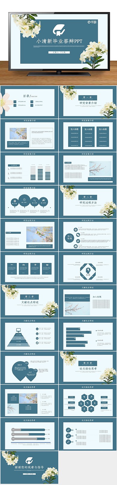 论文报告风毕业答辩通用PPT动态