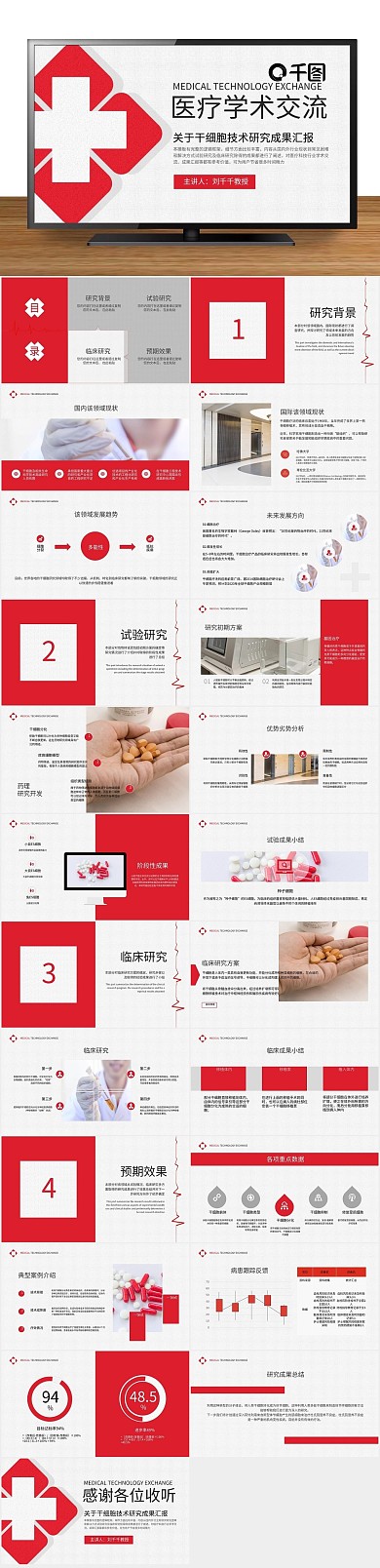 技术交流医护医疗科技行业成果总结汇报
