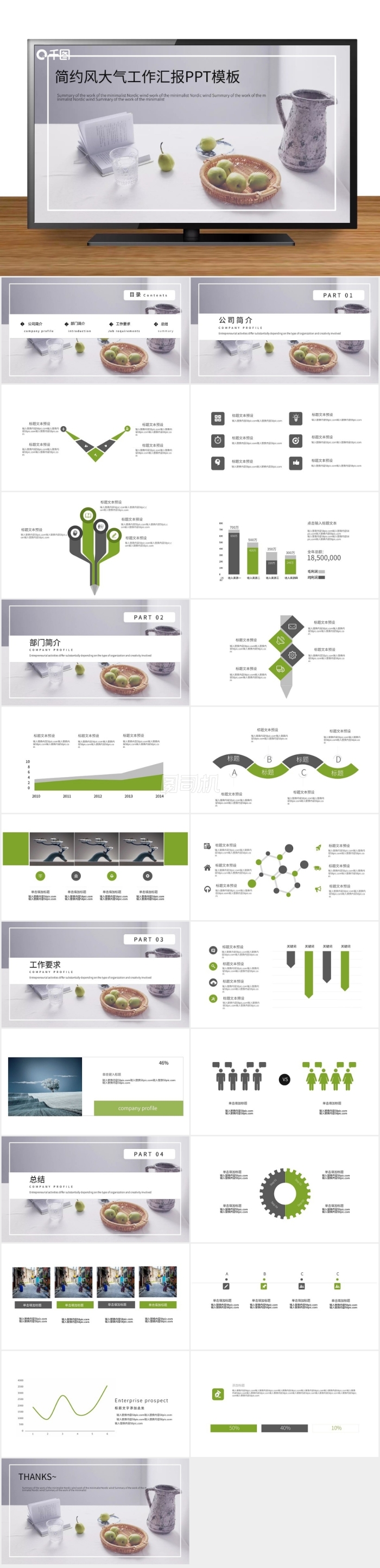 大氣簡約風工作匯報PPT模板