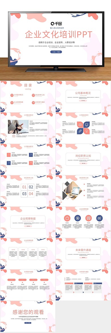 总结北欧色系企业文化培训PPT
