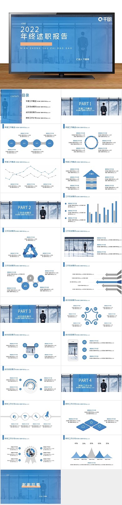 年底总结商务年终述职报告PPT
