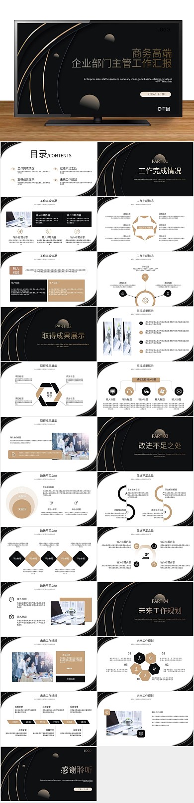 汇报总结企业部门主管工作汇报PPT
