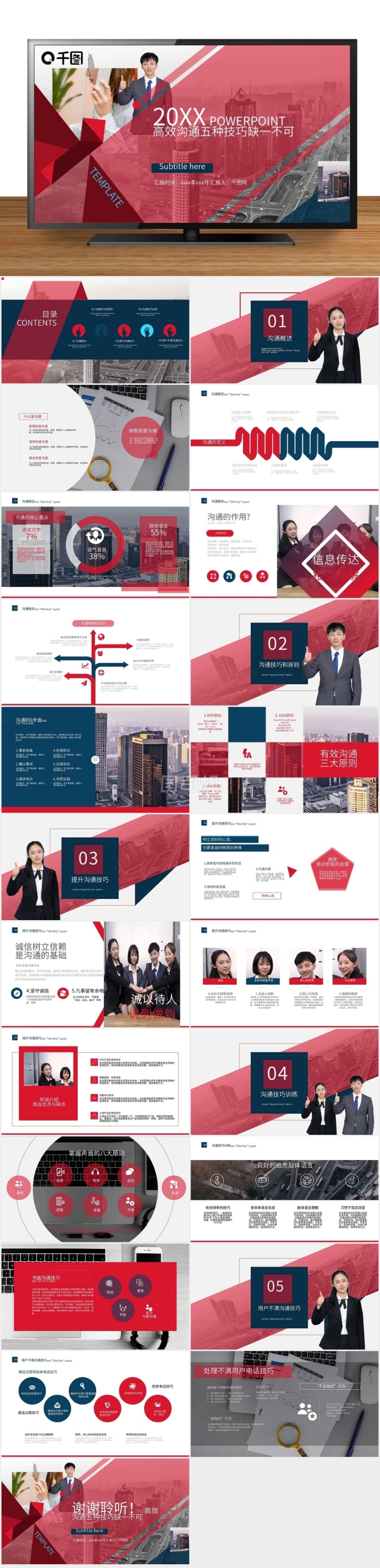 內(nèi)容型培訓(xùn)工作總結(jié)計(jì)劃通用PPT模板紅色