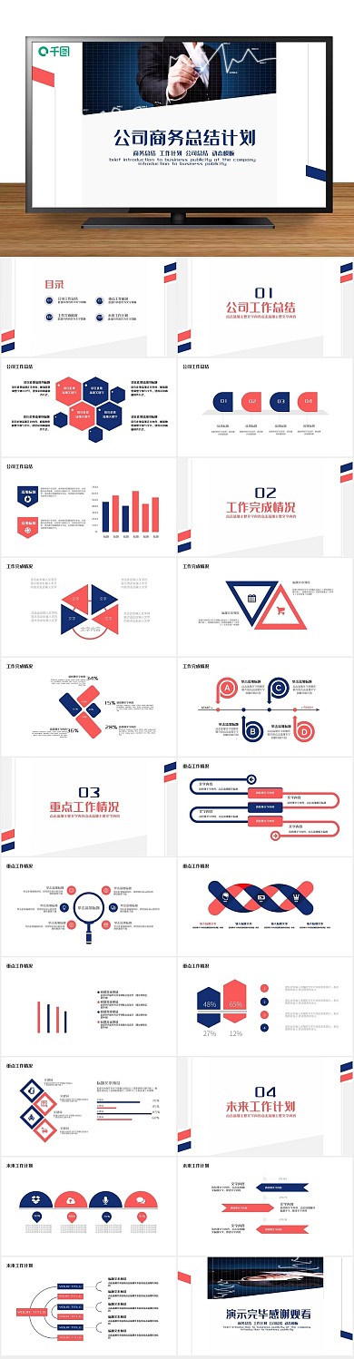 动态模版公司商务总结计划PPT
