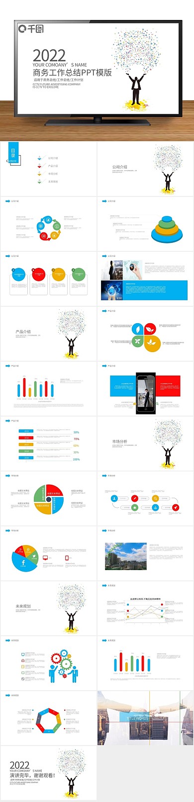商业报告工作总结计划PPT
