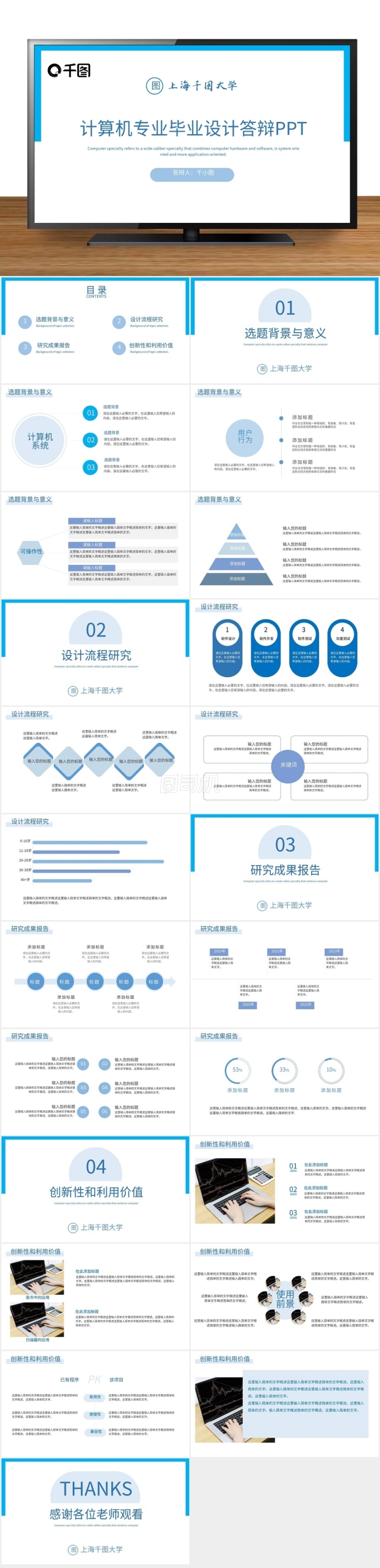 計算機專業(yè)畢業(yè)設(shè)計項目答辯PPT模板
