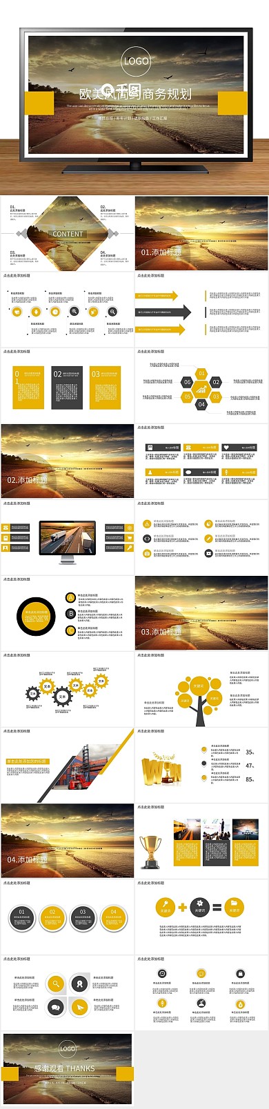 商业计划书欧美风简约商务规划PPT
