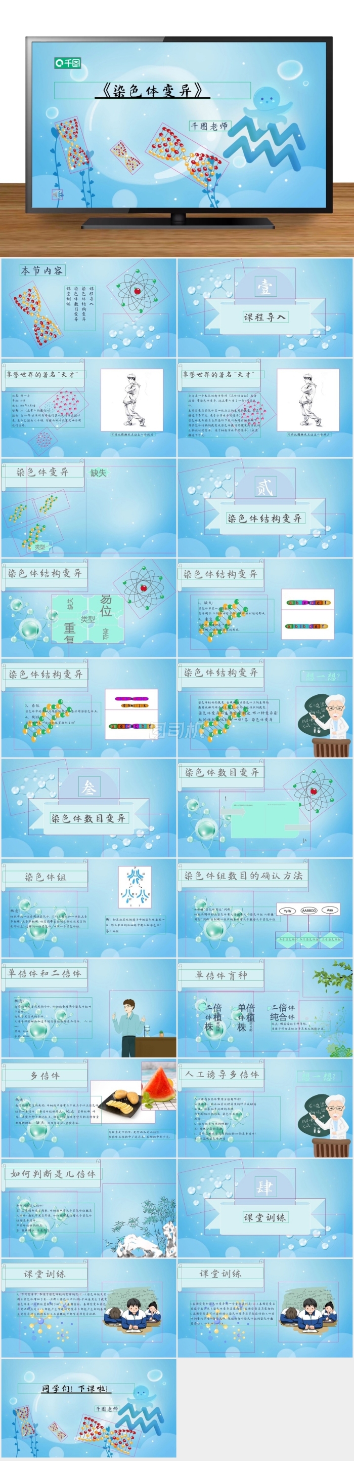 人教版必修二生物染色體變異