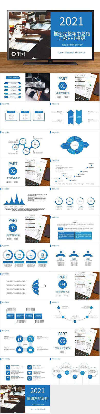 计划动态完整年中总结ppt插图
