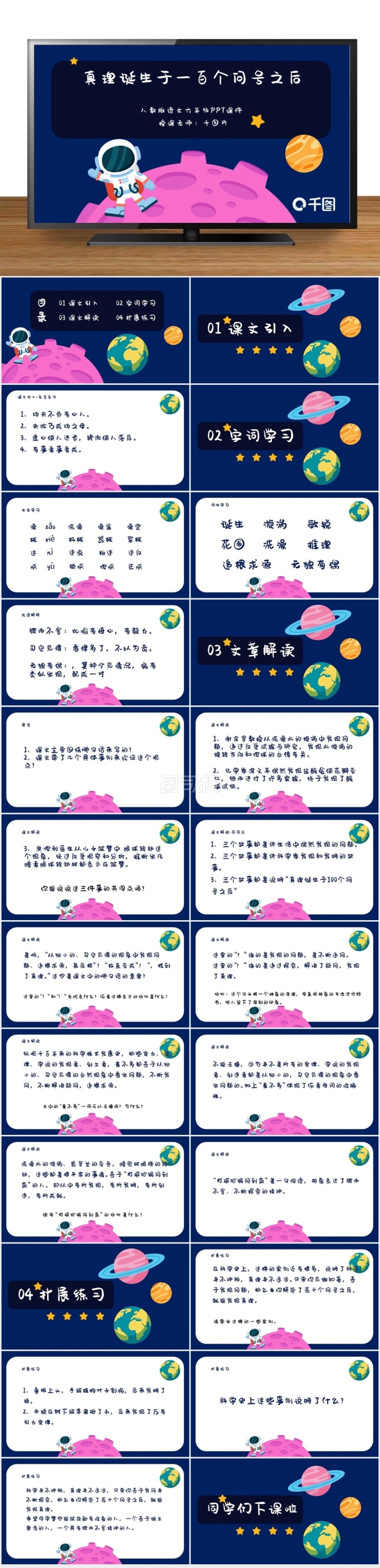 六年級語文真理誕生于100個問號之后