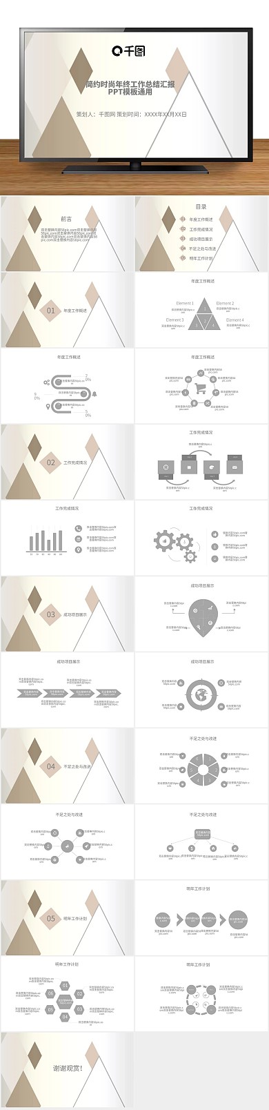 计划季度年终工作总结汇报PPT通用
