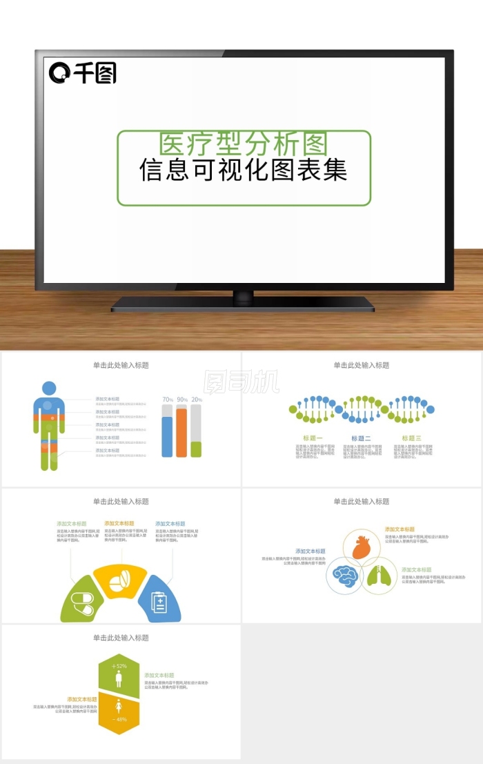 通用精美醫(yī)療型分析圖信息可視化圖表集