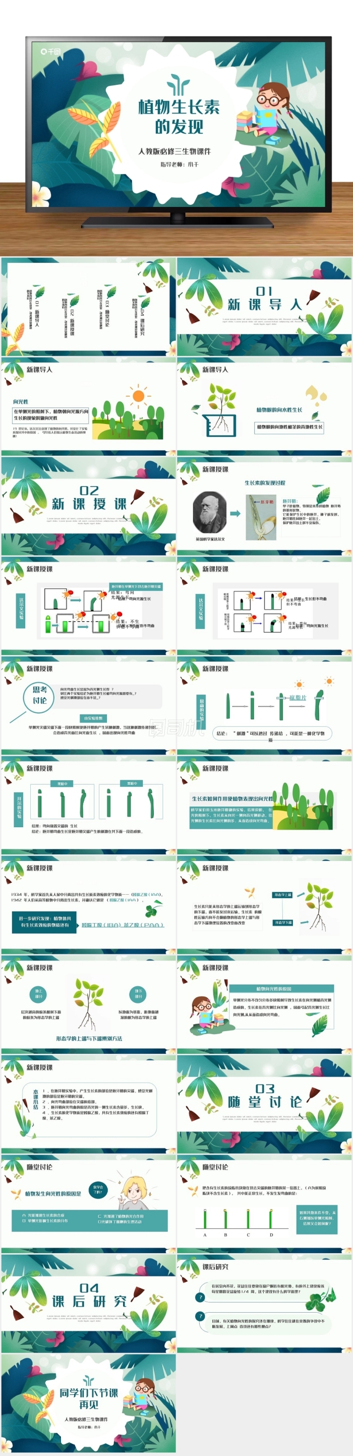 人教版必須生物植物生長素的發(fā)現(xiàn)課件